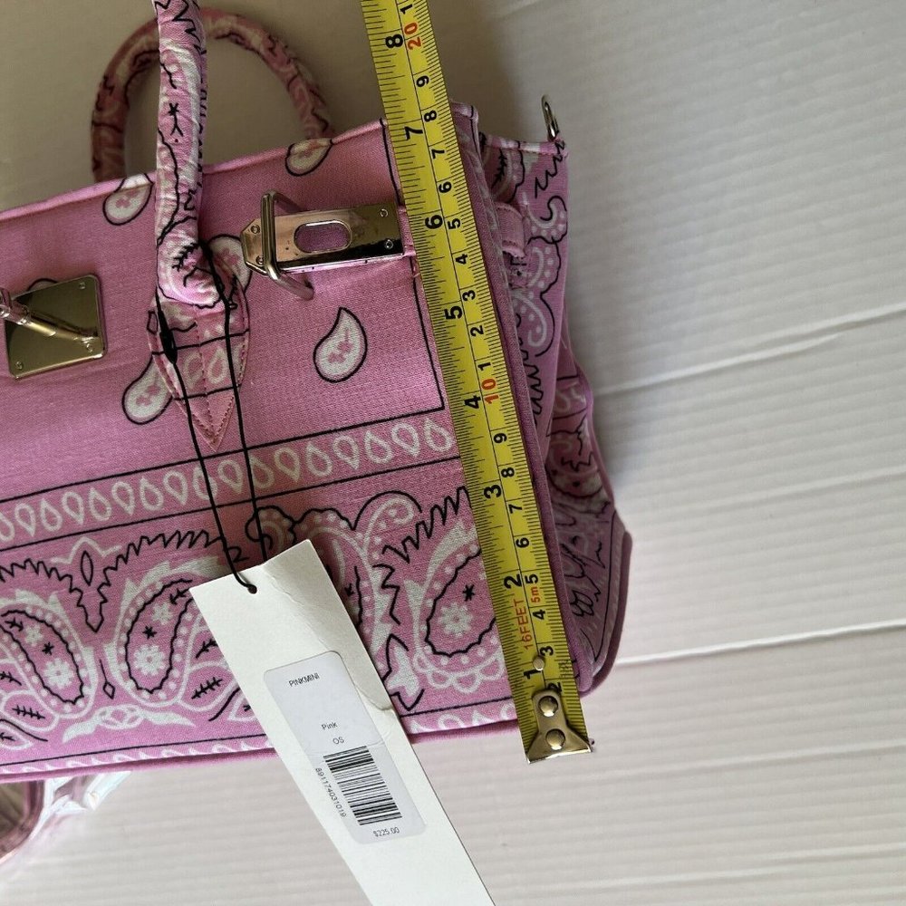 Veronica Beard Paisley Print Pink Mini Tote Bag Crossbody Strap❤️Gift❤️ - Picture 5 of 11
